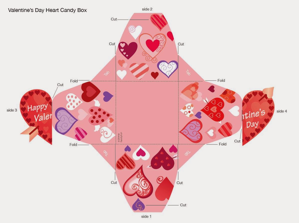 San Valentín Caja Con Cierre En Forma De Corazón Para Imprimir Gratis