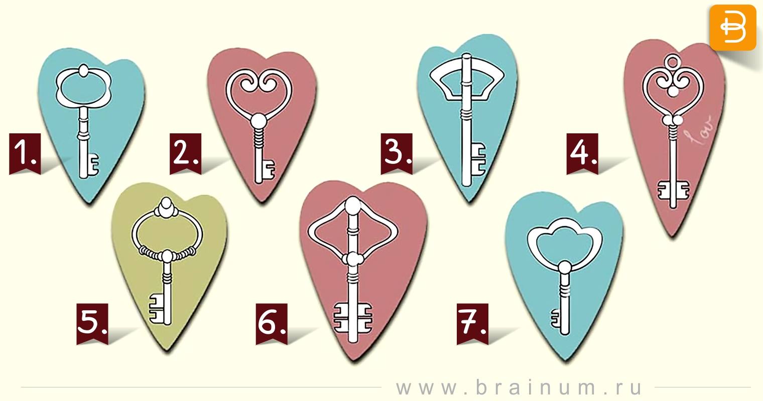 выбери один ключ. выберите сердечко. сердце подскажет. тест какое ваше сердце. психологические тесты.