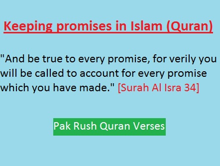 Keeping promises in Islam Quran Suran Isra verse 34