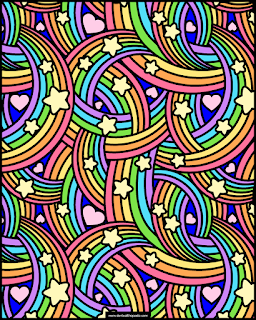 Rainbow stars- blank coloring page