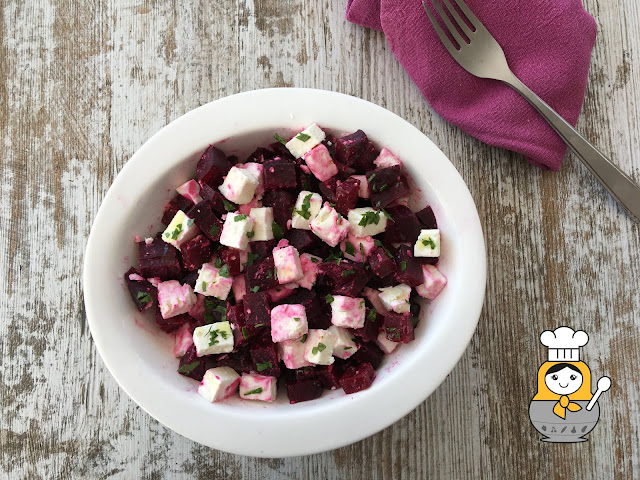 Ensalada de remolacha asada y queso feta