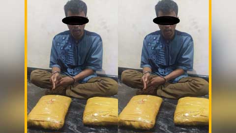 Tersangka Dengan Barang Bukti 2 Paket Besar Ganja Kering