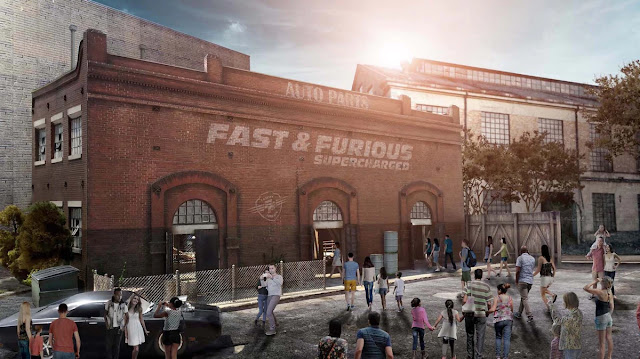 Prédio / Parte externa da nova atração de Velozes e Furiosos da Universal Orlando: Fast & Furious – Supercharged Prédio / Parte externa da nova atração de Velozes e Furiosos da Universal Orlando: Fast & Furious – Supercharged
