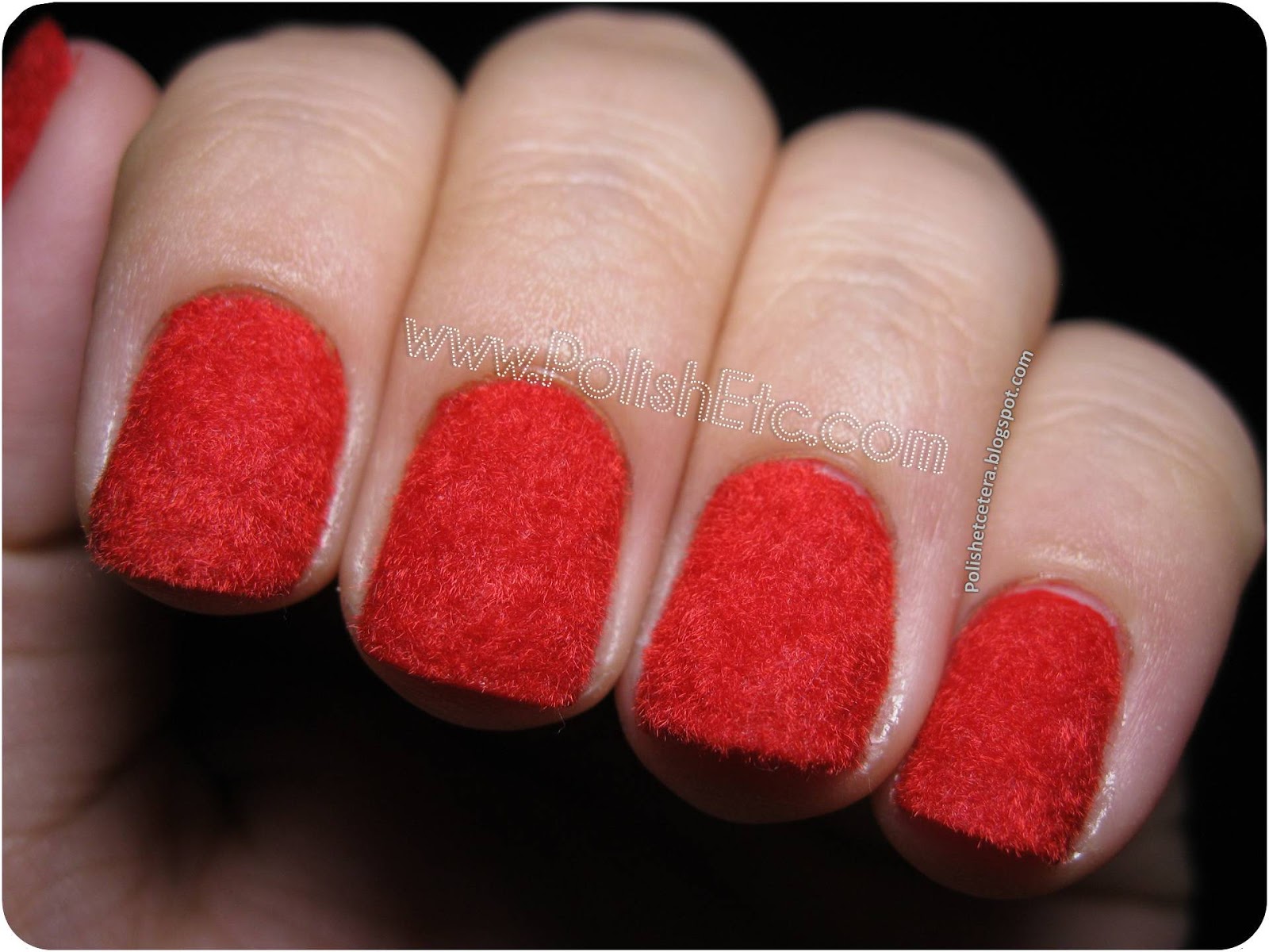 Fuzzy Red Sweater Nails! - Polish Etc.