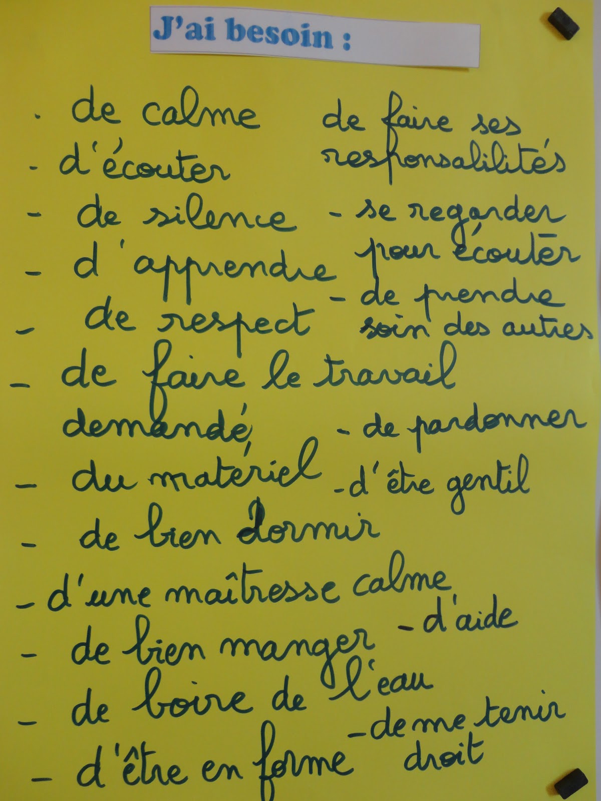 Classe ce2 Saint Joseph Couffé Pour être un bon élève J
