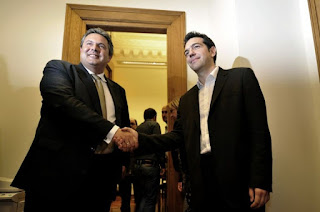El primer ministro, Alexís Tsípras, y su socio, Panos Kammenos