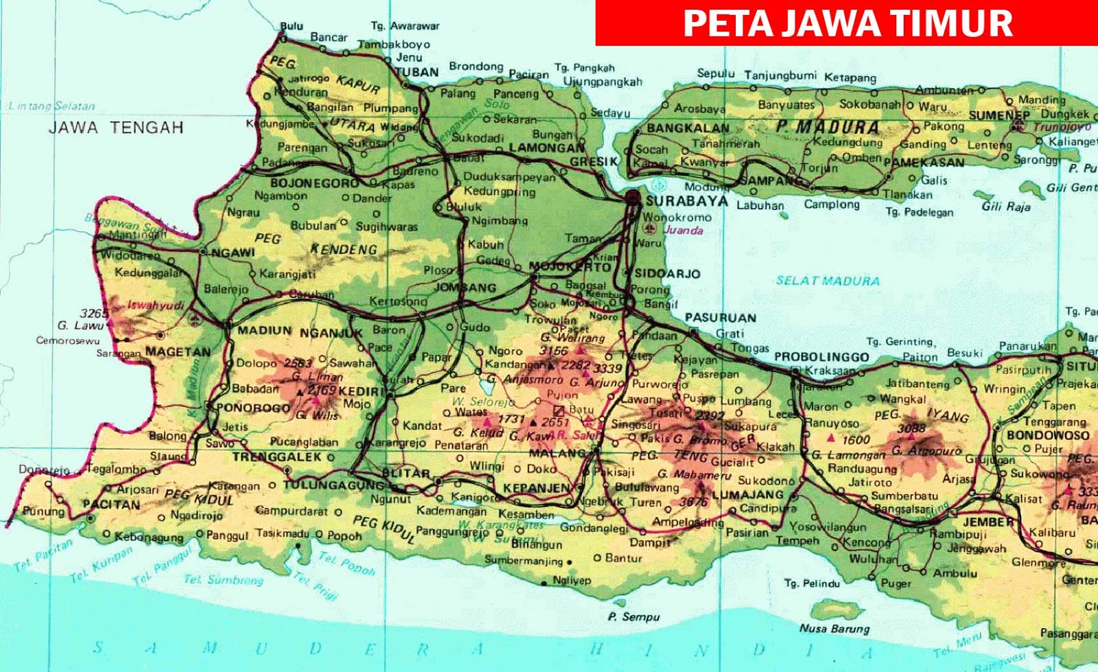  Peta  Jawa  Timur  Hitam Putih