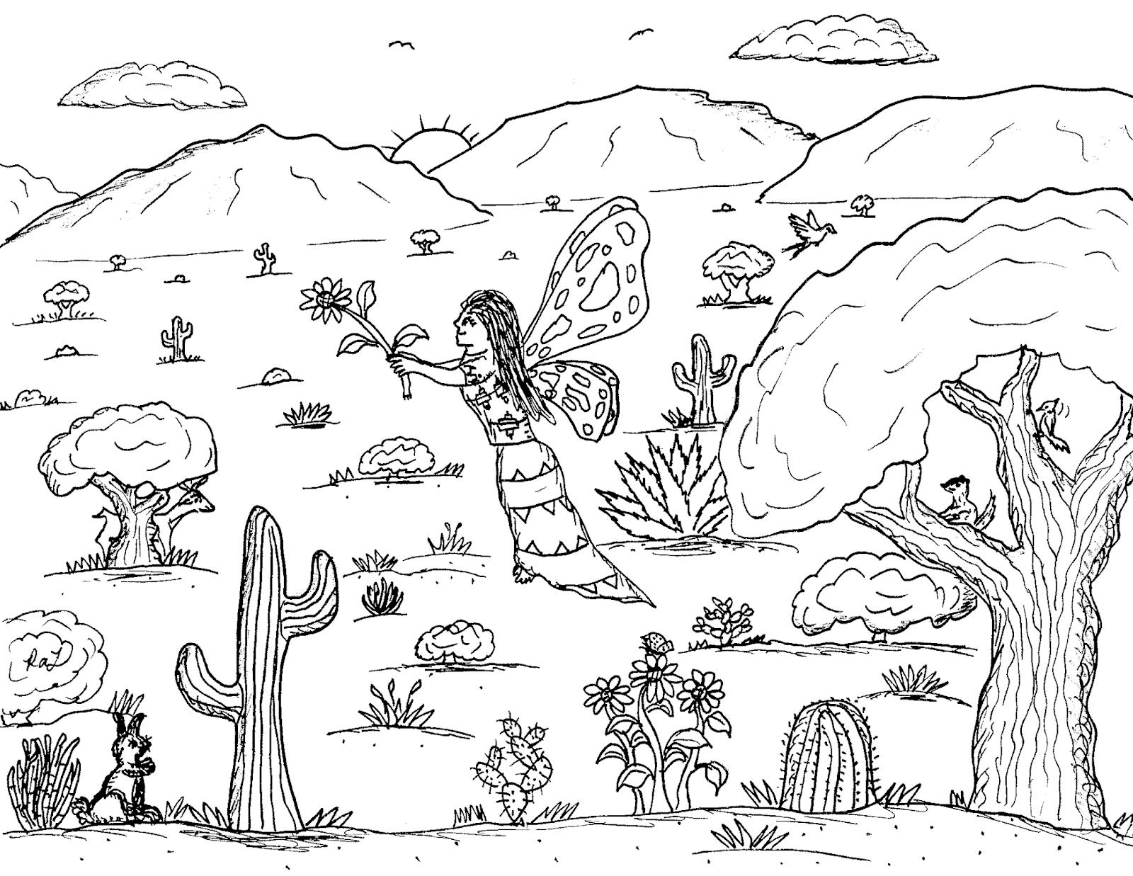 Robin S Great Coloring Pages Desert Fairy