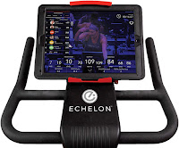 180 degree adjustable tablet holder on Echelon Smart Connect EX1 Spin bike, image, Bluetooth connectivity for Echelon fit App