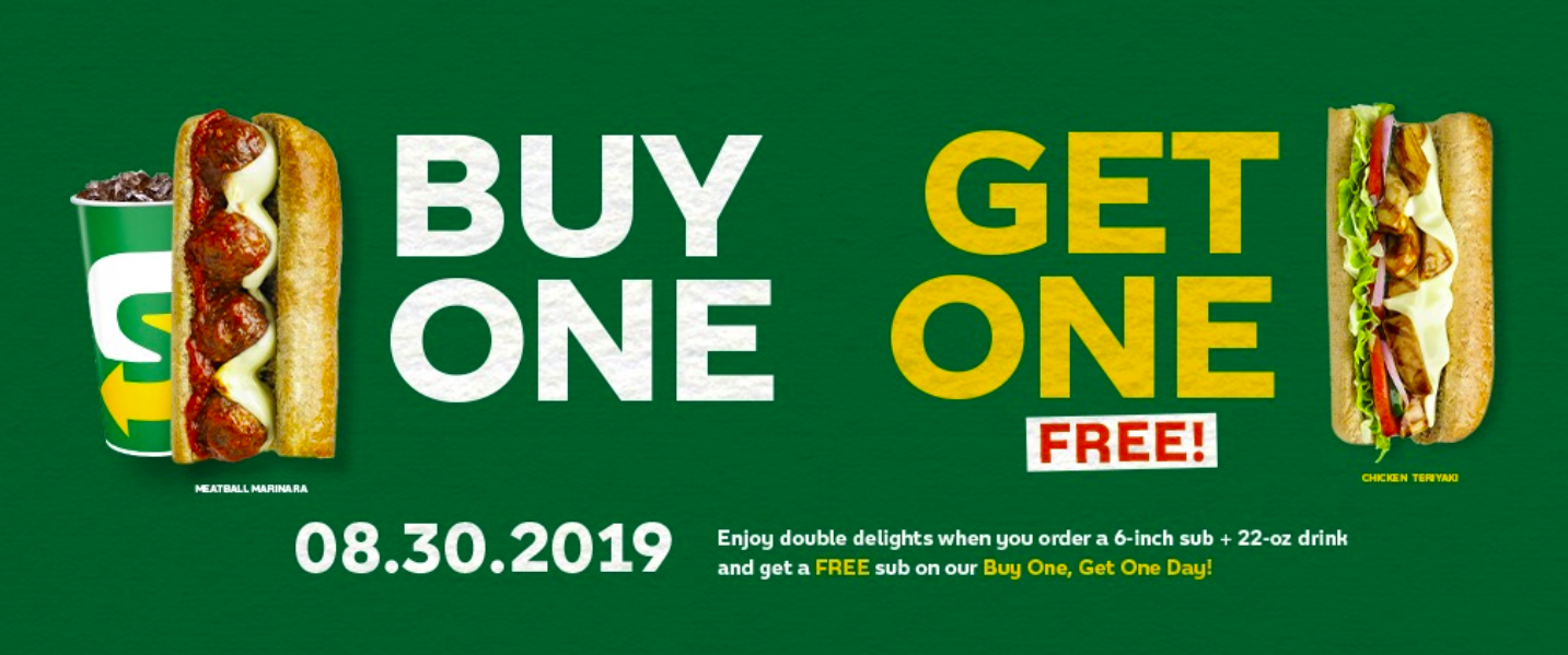 Get ones back. Subway Promo.