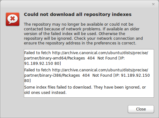 Heart Like A Wheel: Linux Mint 13: Package Refresh Error