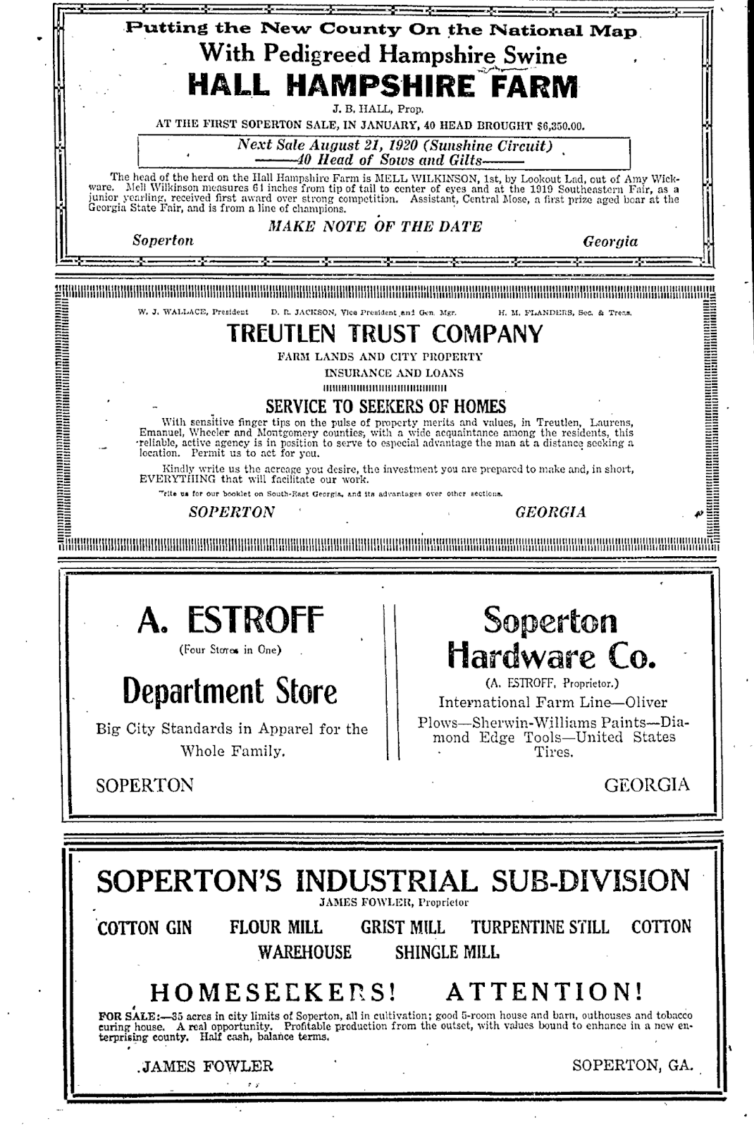 IMAGES OF OUR PAST SOPERTON, GA. MAY 5, 1918, AS PUBLISHED IN THE