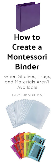 How to Create a Montessori Binder when Shelves, Trays, and Materials Aren't Available