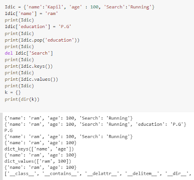 Python.Net-mines: Python Class 176 (Dictionary Functions) - Kapil