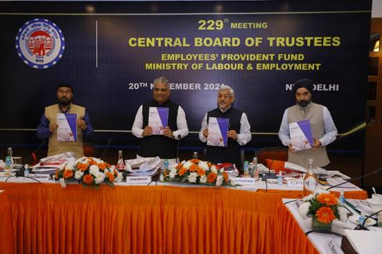 EPFO CBT MEETING KEY DECISION: The 229th meeting of Central Board of Trustees (CBT), apex decision-making body of EPFO, was held today in New Delhi under the chairmanship of Shri Bhupender Yadav, Union Minister for Labour & Employment, 