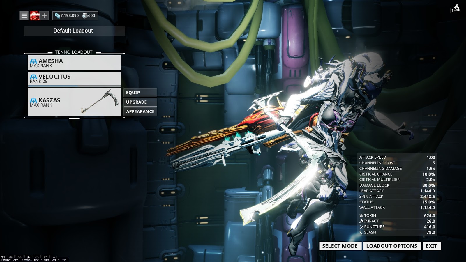 Warframe เคียวด้ามยาว Kaszas ArchMelee Weapon