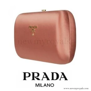 Kate Middleton style PRADA Peach Satin Box Clutch