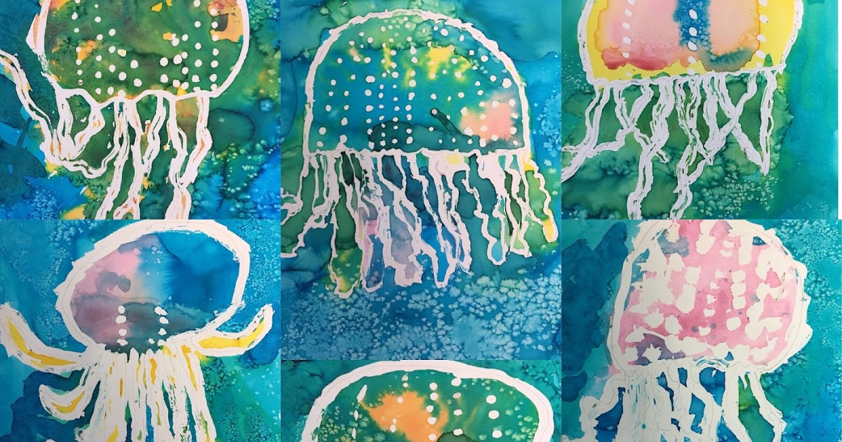 MaryMaking Jellyfish with Masking Fluid and Watercolor