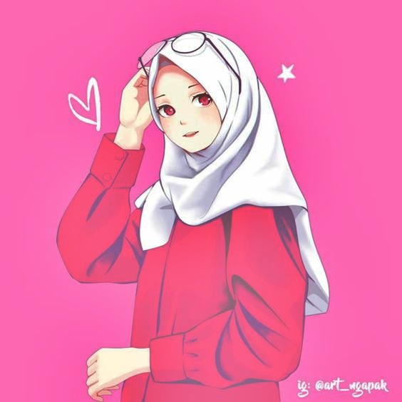 Gambar kartun muslimah lucu