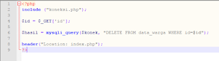 Cara membuat CRUD (Create, Read, Updute, Delete) bagian Delete dengan PHP dan MySQL XAMPP