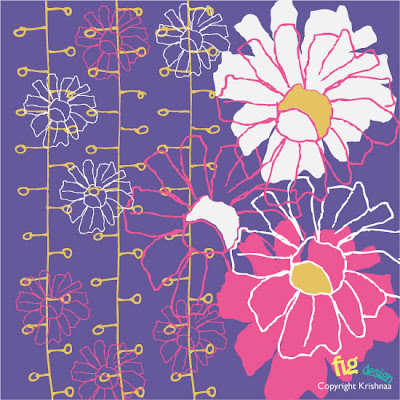 Krishnaa.s Spring Flowers Pattern course showcase part 4 - module 1 (April 2012 class)