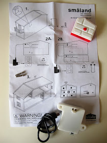 Lundby Smaland 2015 remote-controlled lighting unit components, with instructions.