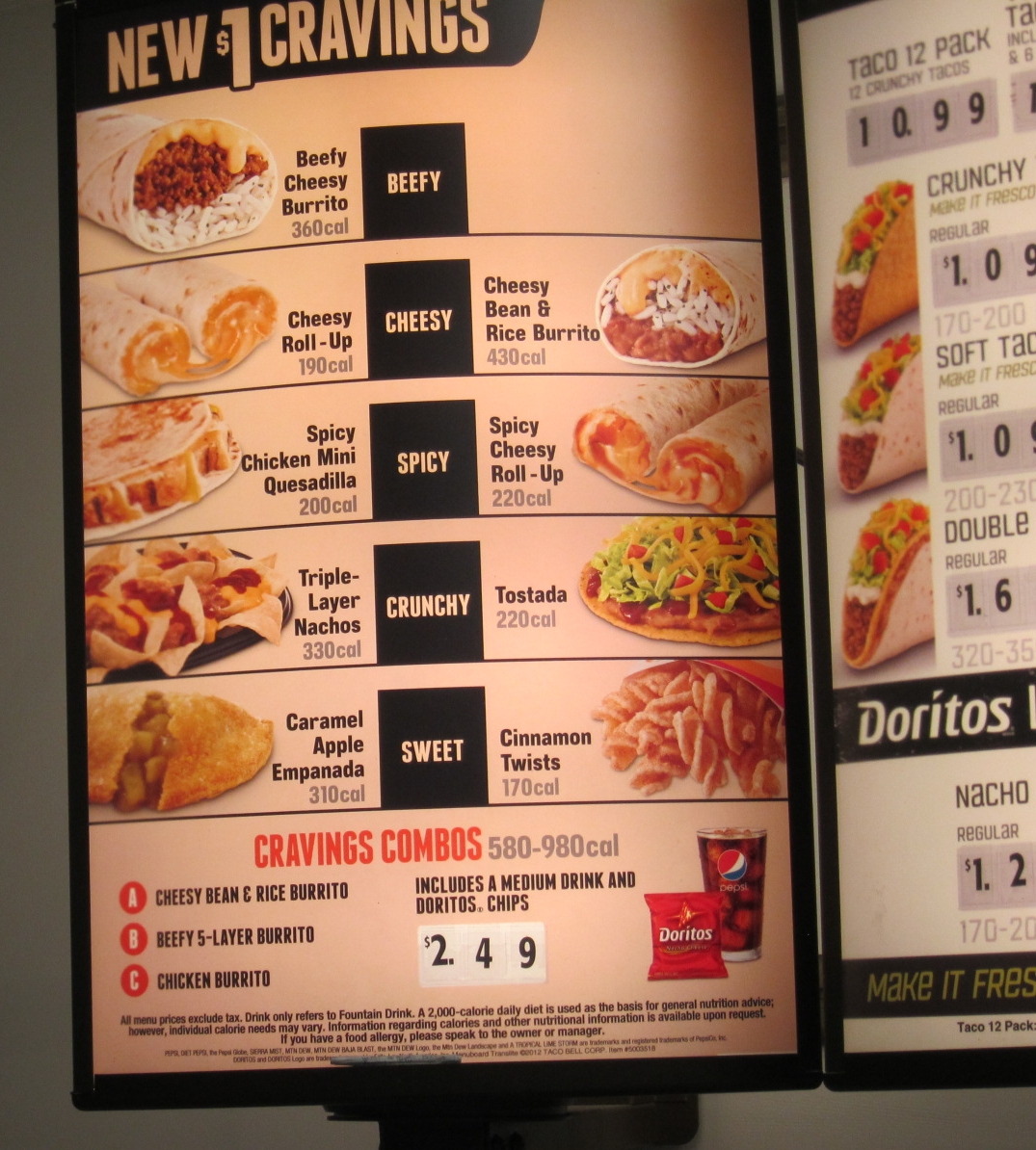 Taco Bell Combo Menu