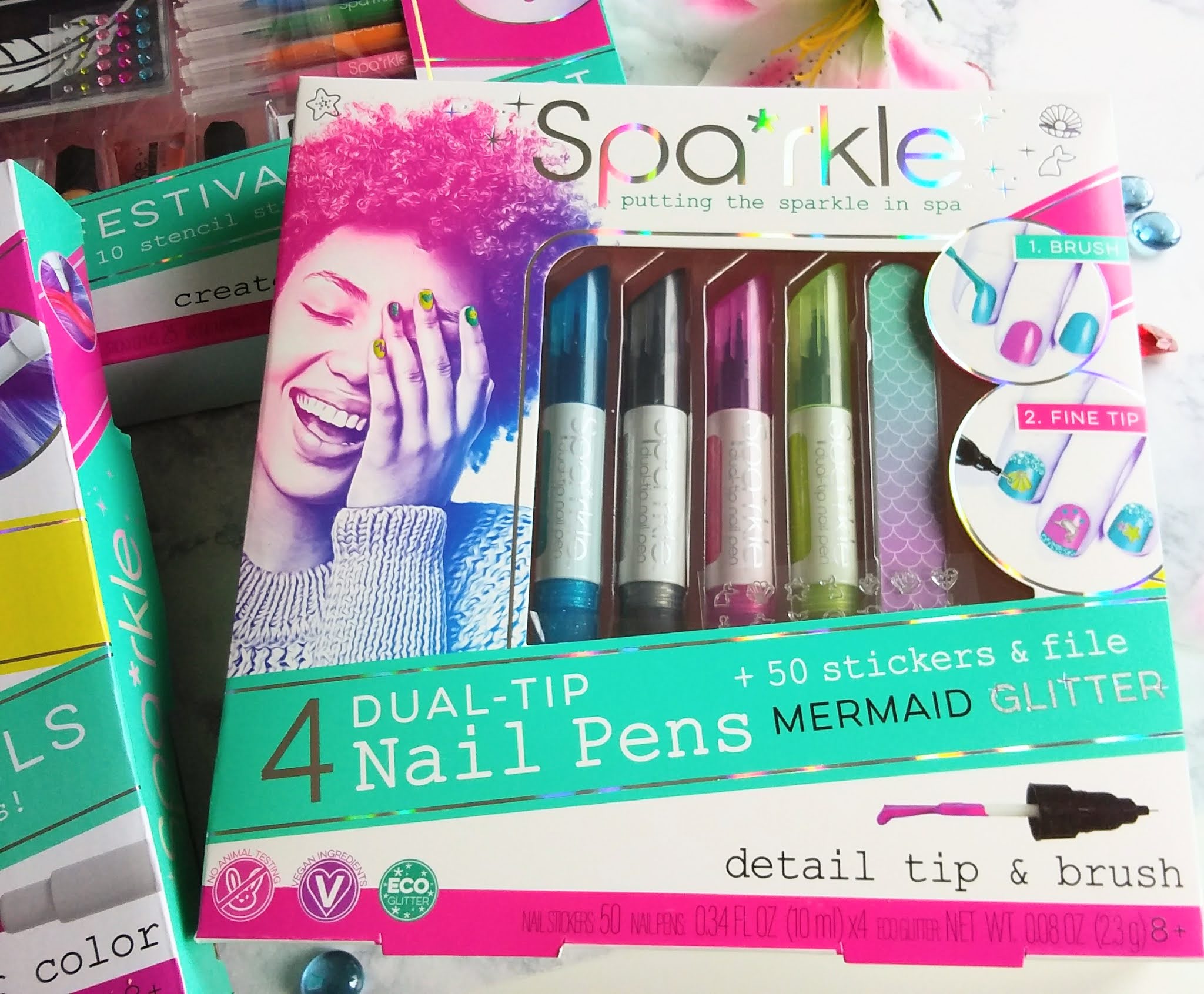 Spa*rkle 5 Hair Chalk Pastels - Metallic, Bright Stripes