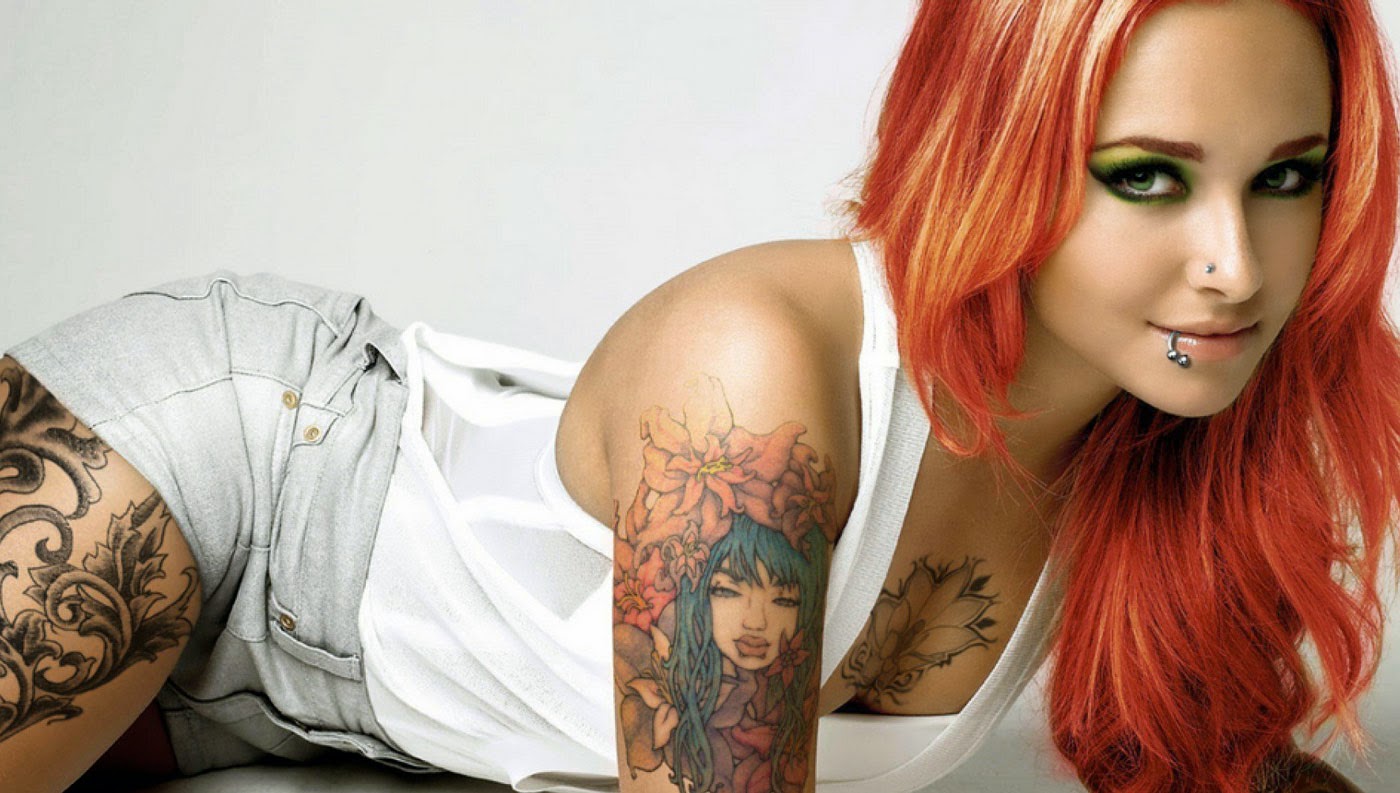 Red Hair Arm Tattoo Girl Wallpaper