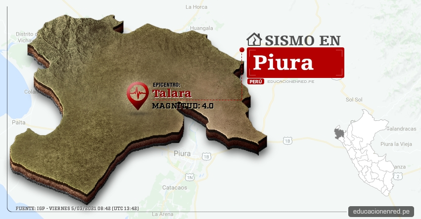 Temblor en Piura de Magnitud 4.0 (Hoy Viernes 5 Marzo 2021) Sismo - Epicentro - Talara - Talara - IGP - www.igp.gob.pe Temblor en Piura de Magnitud 4.0 (Hoy Viernes 5 Marzo 2021) Sismo - Epicentro - Talara - Talara - IGP - www.igp.gob.pe