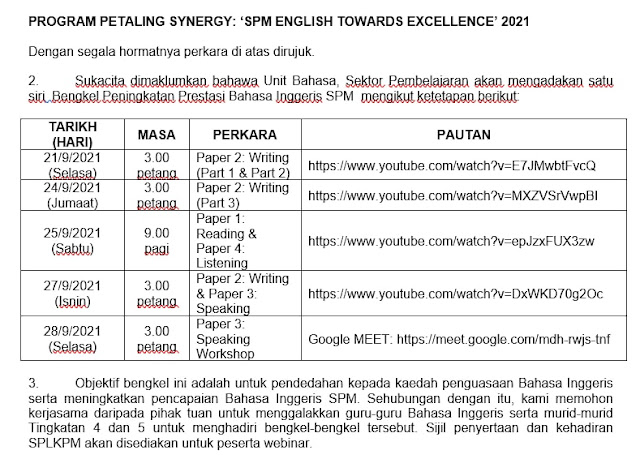 ENGLISH  FORM 35  SMK Subang SPM 2021 SPM ENGLISH TOWARDS EXCELLENCE