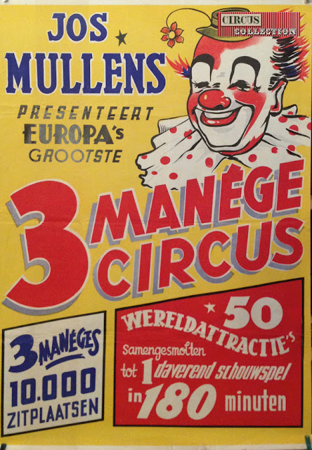Jos Mullens presenteert Europa's grootste 3 manège circus, 10000 zitplaatsen, 50 wereldattractie's samengesmolten tot 1 daverend schouwspel in 180 minuten