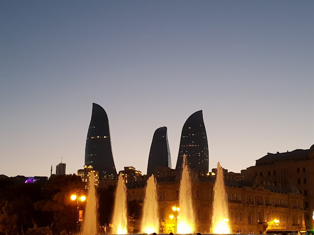 azerbaijan visit places see baku seaside boulevard flame towers