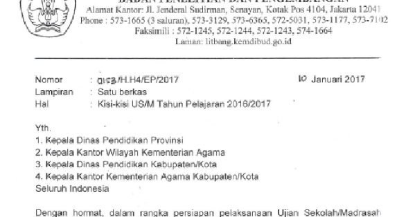 Kisi Kisi Soal Ujian Sekolah Us Sd Mi Tahun 2017 Sekolahdasar Net