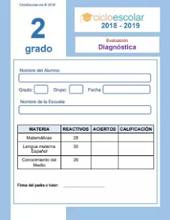  Examen de Diagnóstico Segundo grado 2019-2020