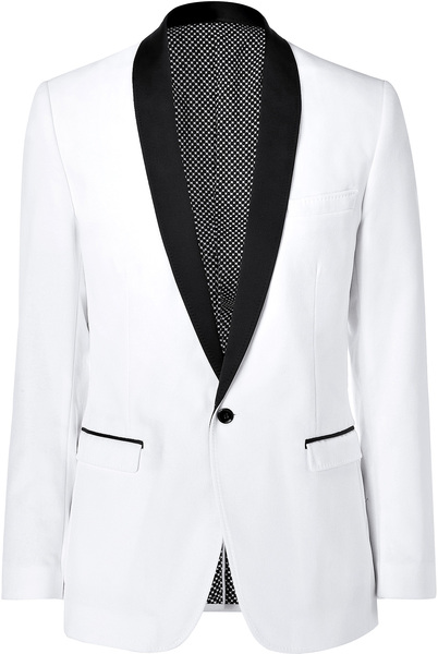 geeks fashion: Men's White Blazer with Black Lapels