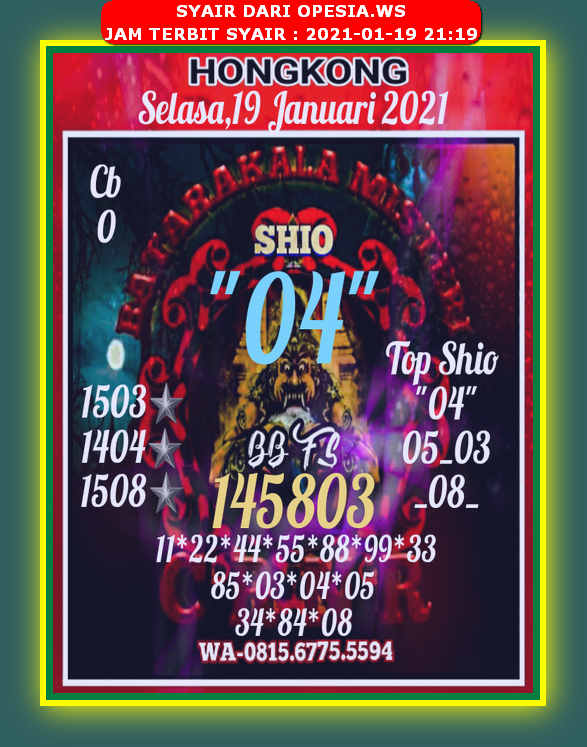 1 New Message Kode Syair Hongkong 19 Januari 2021 Forum Syair Togel Hongkong Singapura Sydney