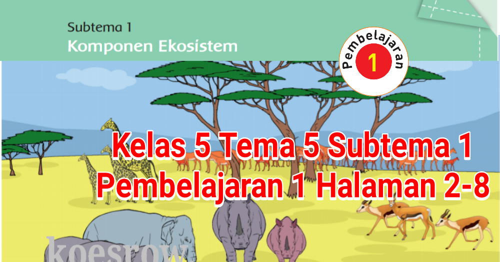 Kunci Jawaban Buku Tematik Tema 5 Kelas 5 Halaman 2 4 6 7 8 - Koesrow