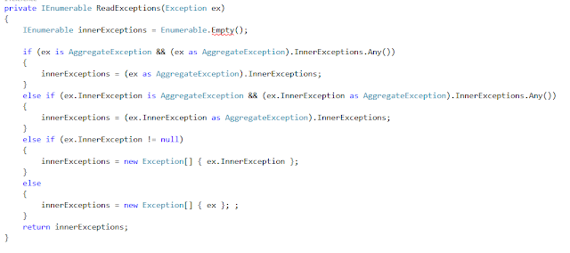 C#: Recursive Read Exception along with Inner Exception