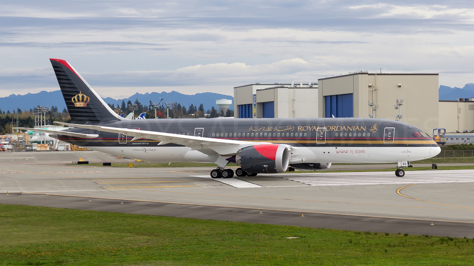 Puget Sound Boeing Test Flights JYBAG B7878 Royal Jordanian First