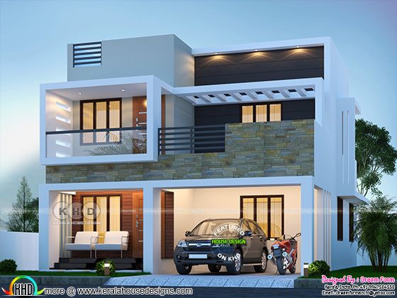 3 bedroom 1975 sq.ft modern home design