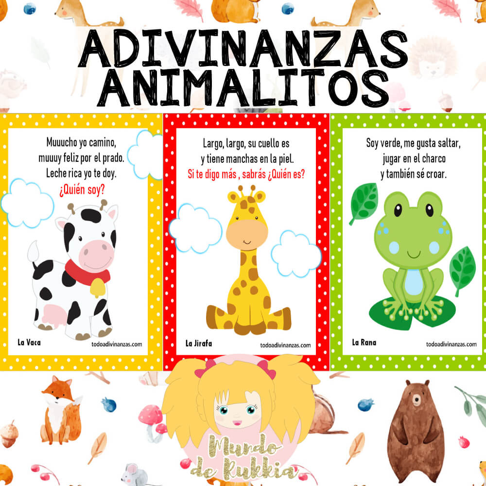 Adivinanzas Infantiles de Animalitos | Mundo de Rukkia