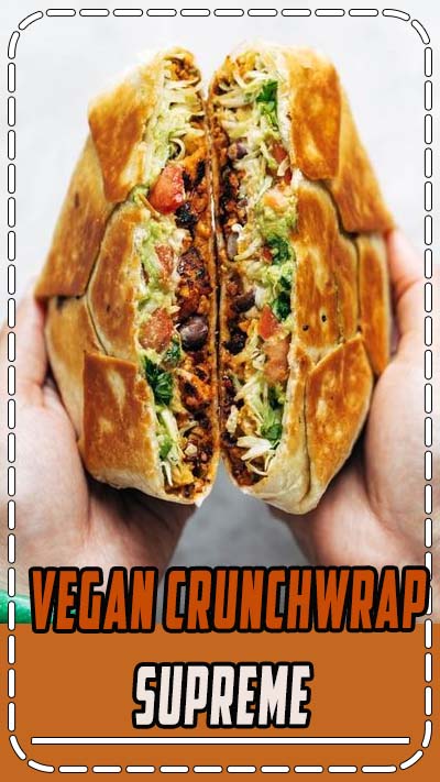This vegan crunchwrap is INSANE! Stuff this bad boy with whatever you like - I made it with sofritas tofu and cashew queso - and wrap it up, fry, and devour! Favorite vegan recipe to date. #vegan #veganrecipe #crunchwrap #vegancrunchwrap #sofritas #cashewqueso | pinchofyum.com