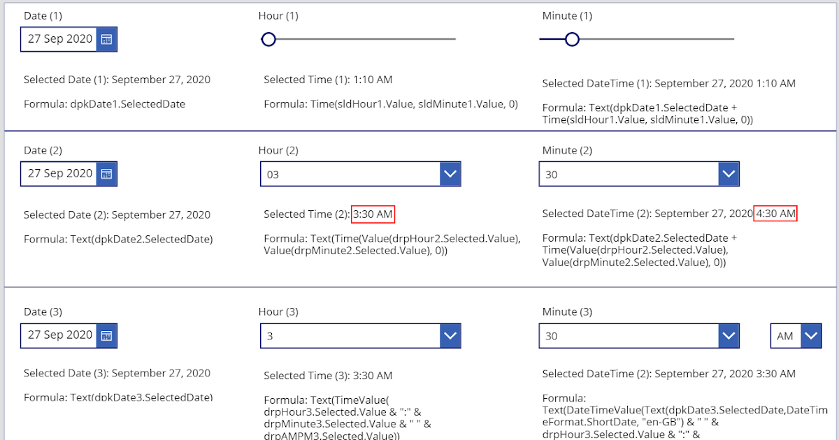 Time Picker in Power Apps Canvas App and Daylight Saving Time Picker in Power Apps Canvas App and Daylight Saving