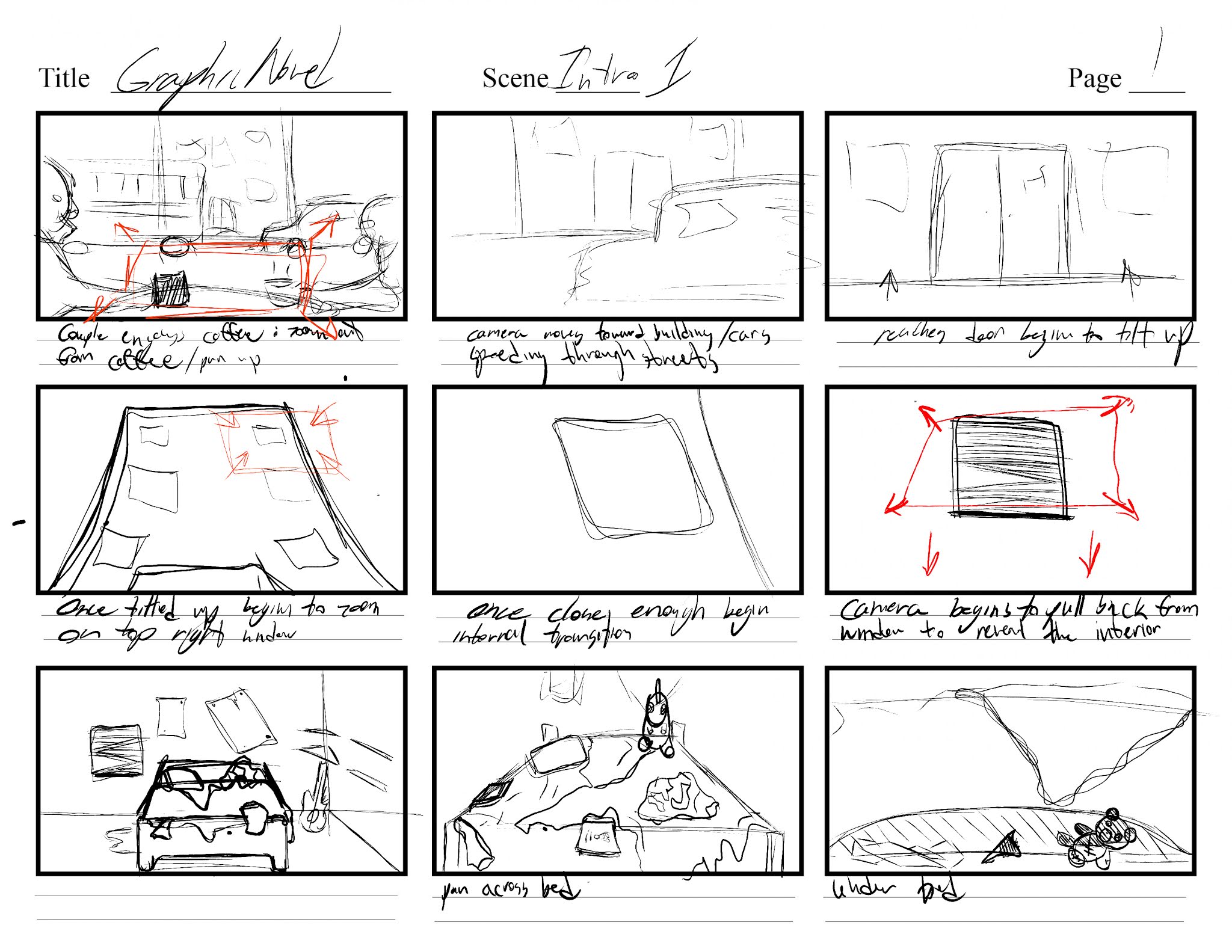 Graphic Novel storyboards
