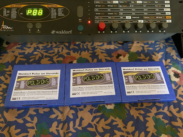MATRIXSYNTH: Four Waldorf Pulses w/ Polivoks Filter Mod & Stereoping