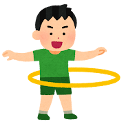 フラフープを回す子供のイラスト（男の子）