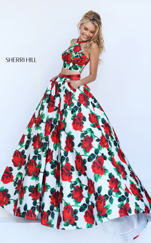 2016 Homecoming Dresses: 2016 Floral Print Princess Dress by Sherri Hill