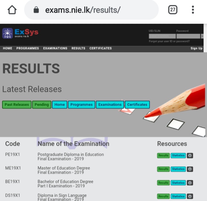 PGDE 2019 Results Released : NIE