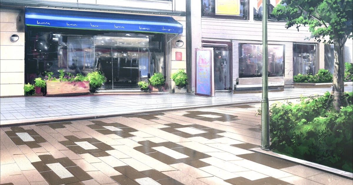 Anime Landscape: Commercial street mall